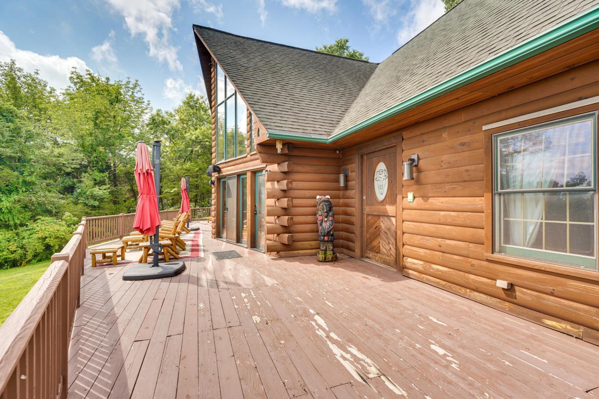 Luxury Log Cabin With Ev Charger And Mtn Views! Blairstown 外观 照片