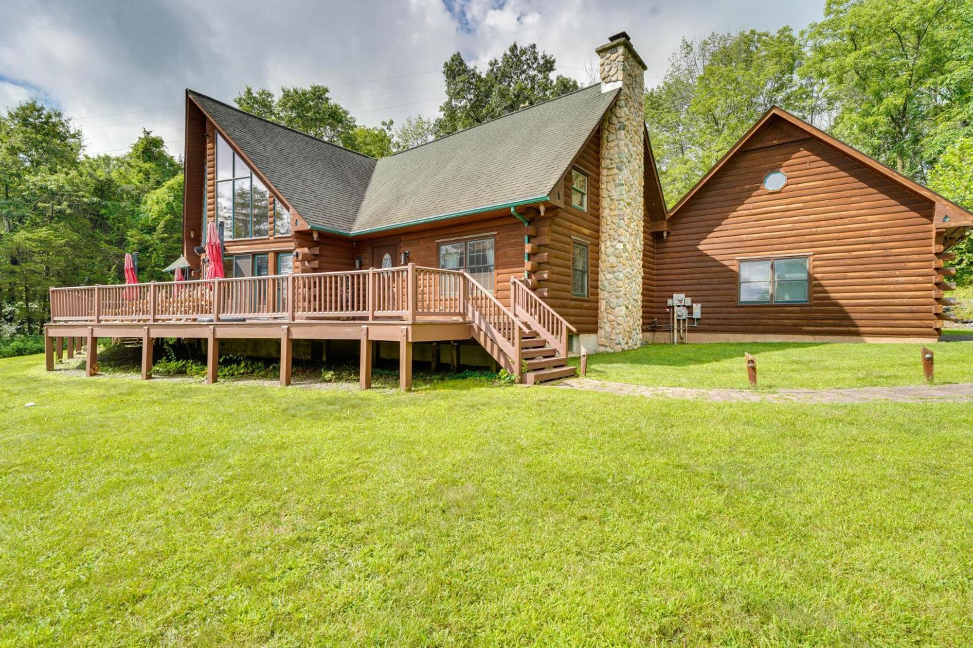 Luxury Log Cabin With Ev Charger And Mtn Views! Blairstown 外观 照片